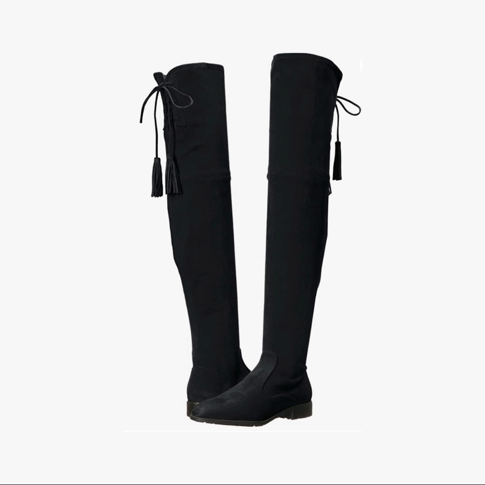 Marc Fisher Olympia Over the Knee Black Flat Heel Boots